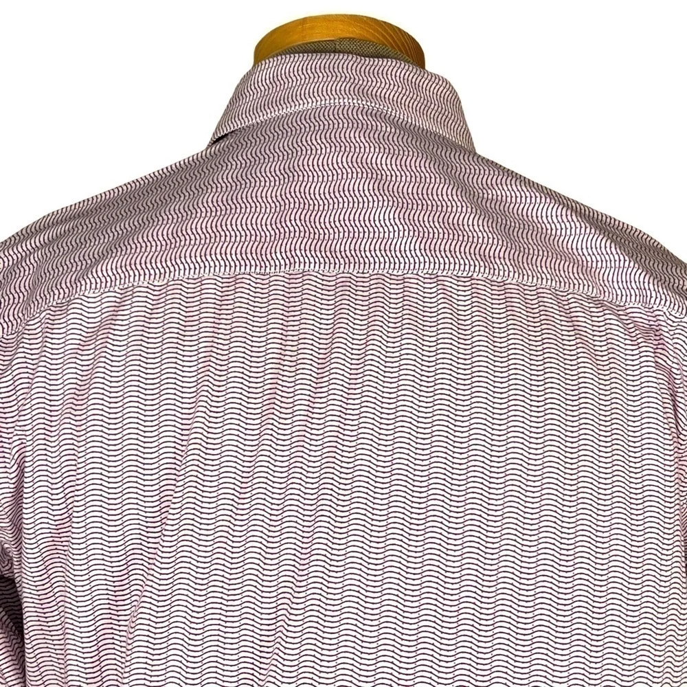 Tattersall Soho Men’s Dress Shirt With Purple Stripes & Dots Med or Large ? - Picture 6 of 10